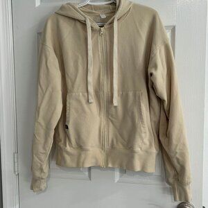 Women's Glyder Oversized Zip Up Hoodie in Beige - Size L